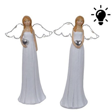 PIĘKNA FIGURKA ANIOŁ 2 SZT 27 CM HIT PREMIUM LED