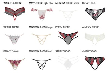 MIRANDA THONG white L/XL majtki - Passion