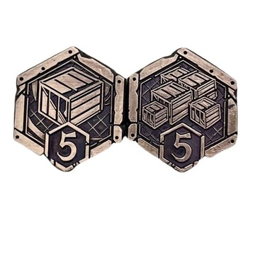 ZASOBY RESOURCES 5 METALOWA MONETA ZAMIENNIK DO ARKHAM HORROR 1 SZT