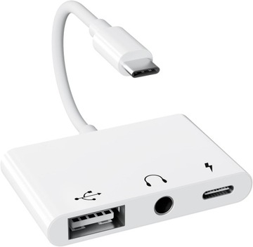 Adapter audio USB-C na USB ,mini jack , USB-C
