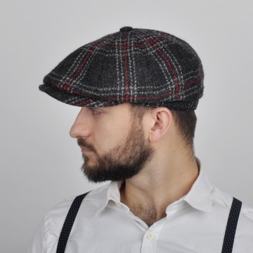 Элегантная мужская кепка SHELBY в твидовую клетку 60