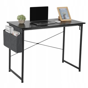 BIURKO KOMPUTEROWE STOLIK LAPTOP MDF CZARNY