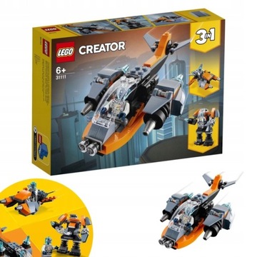 LEGO CREATOR CYBERDRON ROBOT SAMOLOT ZESTAW 3w1