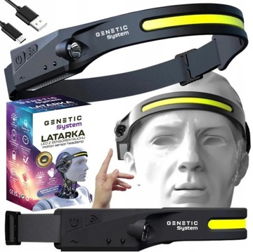 LATARKA CZOŁOWA LED CZUJNIK RUCHU CZOŁÓWKA AKUMULATOR USB 41 LED