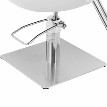 FOTEL FRYZJERSKI Z PODNÓŻKIEM - 880-1030 MM - 200 KG - SREBRNY, BIAŁY