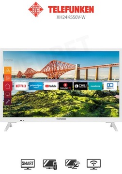 БЕЛЫЙ СМАРТ ТВ 12В TELEFUNKEN DVB-T2 HEVC