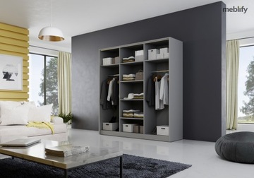 Шкаф-купе премиум-класса MEBLO 2 200 GREY, новый, функциональный, элегантный