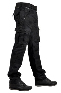 it096-1 р.31 БРЮКИ РАБОЧИЕ КАРГО, СВОБОДНЫЙ ПОЯС, КАМУФЛЯЖ