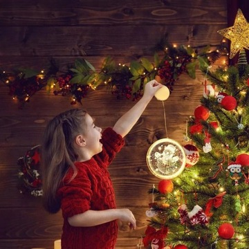DUŻY WITRAŻ 3D LAMPKA ŚWIĄTECZNA LED OZDOBA
