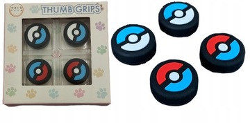 NAKŁADKI GRIPY GUMKI NA GRZYBKI JOY-CON DO NINTENDO SWITCH 4SZT POKEBALL