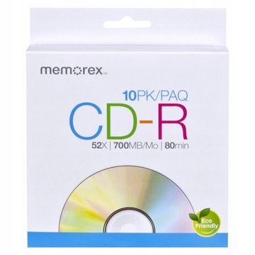 Płyty CD-R 700MB MEMOREX 10 szt + koperty do płyt