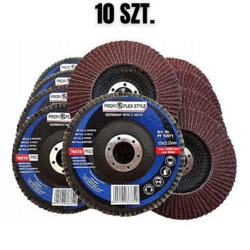 10 x TARCZA DO SZLIFOWANIA DREWNA METALU 125mm P60 LAMELKA