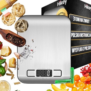 WAGA KUCHENNA ELEKTRONICZNA LCD DO 10KG OD 1G SREBRNA DOMOWA DOKŁADNA