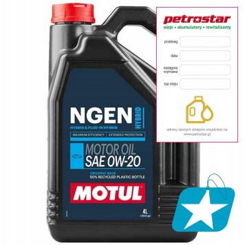 MOTUL NGEN HYBRID 0W20 4L