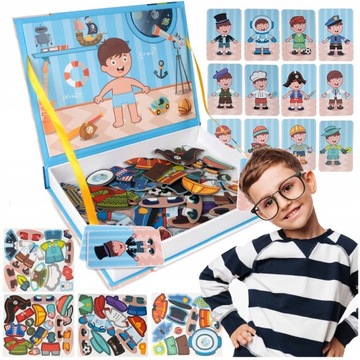 ЗАГАДКА С МАГНИТНЫМИ БЛОКАМИ МАГНИТНАЯ ЗАГАДКА ОДЕВАНИЕ КУКЛЫ СООТВЕТСТВИЕ