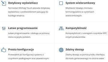 TERMOSTAT DEVIreg Touch Kość Słoniowa + czujnik