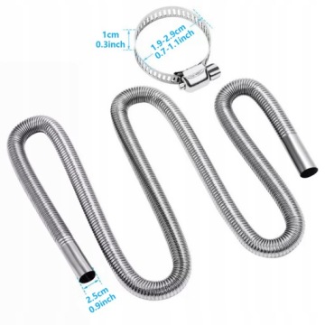 ВЫХЛОПНАЯ ТРУБА СТОЯНОЧНОГО ОБОГРЕВАТЕЛЯ 25 ММ НЕРЖАВЕЮЩАЯ СТАЛЬ 200 СМ