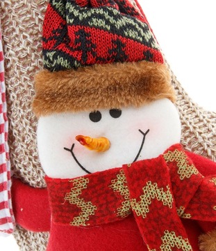 Новогодний чулок для подарков СНЕГОВИК 23х48см 3D