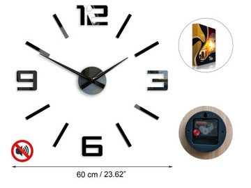 Настенные часы SILVER XL черные 60см - интересно