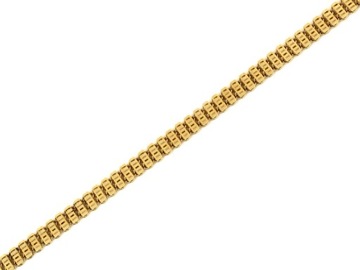 Złota bransoletka 585 taśma z ruchomych elementów elegancki wzór na prezent