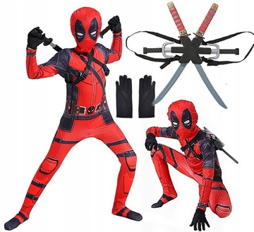STRÓJ PRZEBRANIE DEADPOOL 8w1 2 MIECZE