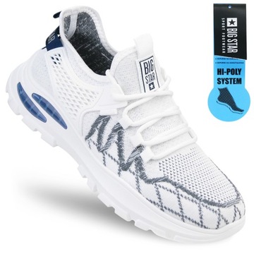 BUTY męskie sportowe oddychające BIG STAR sneakersy białe NN174461 41