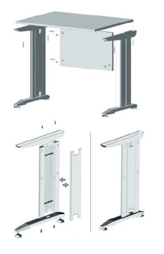 Ножки стола, каркас стола, скрытые кабели, регулировка, черная рамка