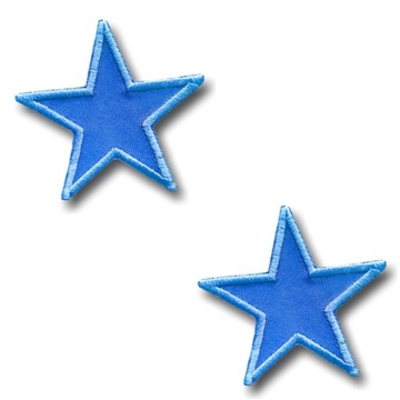 2 szt. Gwiazda Naszywka Termo 70x70mm niebieska