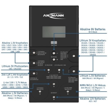 Ansmann Energy Check Lcd 1900-0100 Lcd тестер батарей универсальный черный
