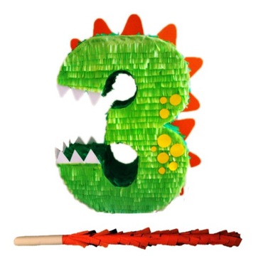 PINIATA Cyfra 3 Dinozaur Wypełnienie PINATA