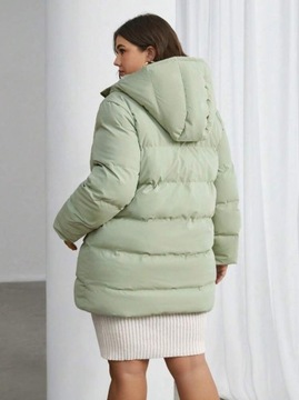 SHEIN Essnce Damski płaszcz puchowy z kapturem w jednolitym kolorze XL