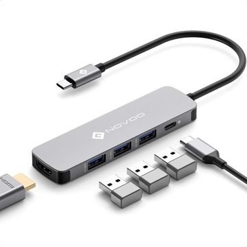 ADAPTER 5 W 1 USB-C HUB NOVOO