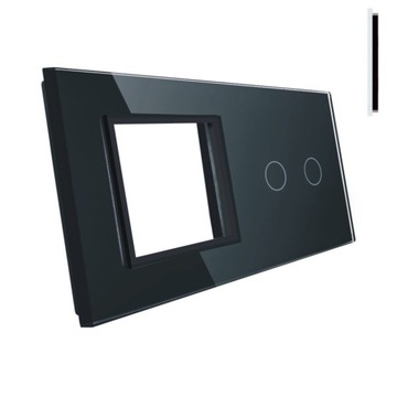 LIVOLO PANEL SZKLANY WŁĄCZNIKA PODWÓJ. I GNIAZDA C