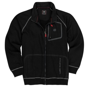 Duża bluza rozpinana ze stójką męska Adamo Manuel 159804 700 BK 12XL