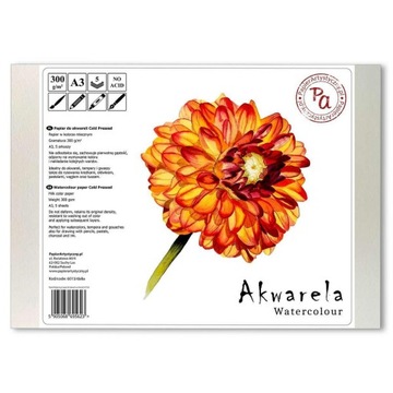 Papier do akwareli Cold Pressed Dalia 300g/m2 A3 5 ark.PapierArtystyczny