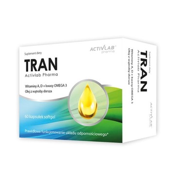 Tran 500mg. wit A, witamina D3 + Omega3. Odporność