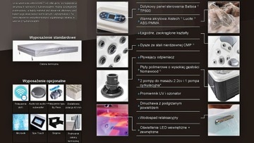 Спа-джакузи, гидромассажная ванна 220x220см, модель Almandine