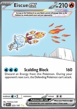 Oryginalna Karta Pokemon Obsidian Flames - Eiscue ex OBF 222