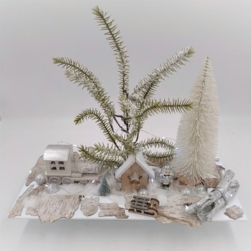 БЕЛОЕ РОЖДЕСТВО СОЗДАЕМ, ПОДСВЕТЕННОЕ, ПОЛЬСКОЕ РУКОДЕЛИЕ