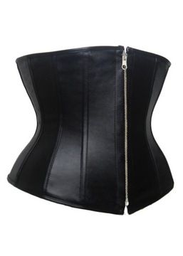 Zipper Pu Leather Underbust Corset
