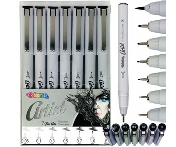 РУЧКИ ДЛЯ ЭСКИЗОВ 7 размеров ХУДОЖНИК