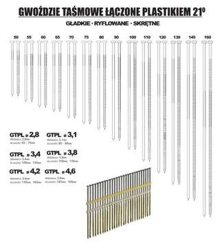 ГВОЗДИ ПЛАСТИКОВЫЕ СОЕДИНЕННЫЕ 4,2X150мм, 0,4К, гладкие, черные.