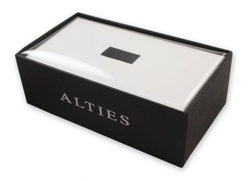 Мужской галстук-бабочка и нагрудный платок - Альти - Бежевый с геометрическим узором