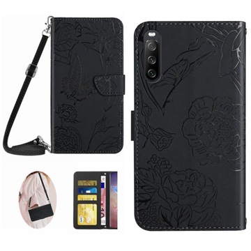 Case For Sony Xperia 10 VI Crossbody Case Butterfly Wallet PU Leather Phone