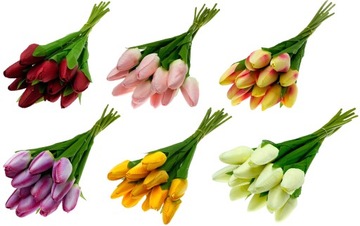 БУКЕТ ТЮЛЬПАНЫ ЖЕЛТЫЕ ЖЕЛТЫЕ ОРАНЖЕВЫЕ ИСКУССТВЕННЫЕ ЦВЕТЫ 12 ШТ.