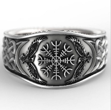 PIERŚCIEŃ SYGNET Wikingów NORDYCKI Amulet RUNA 472