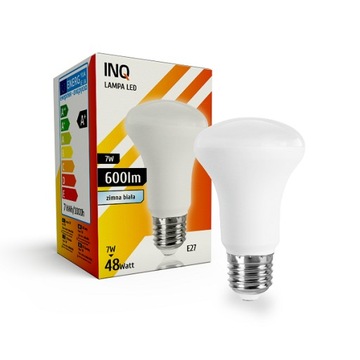 Lampa żarówka LED 7 R63 E27 7W 3000k 600lm INQ