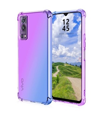 Etui do Vivo Y72 5G MIENIĄCY KOLOR + SZKŁO