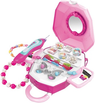 TOALETKA BIŻUTERIA ZAPLATACZ DO WŁOSÓW 2W1 WALIZKA