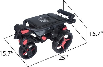 Tri-360 V2 Трехколесный гольф-кар с ручным управлением, черный/